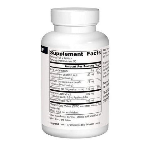 Source Naturals, Feverfew Extract, 100 Tabs Source Naturals