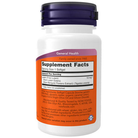 Now Foods, Lutein, 10 mg, 60 Sgels Now Foods