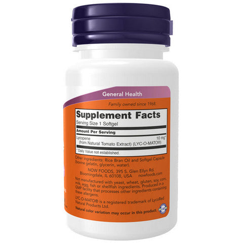 Now Foods, Lycopene, 10 mg, 60 Sgels Now Foods