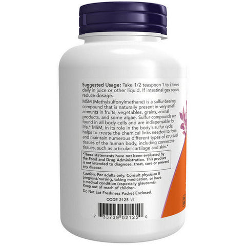 Now Foods, M.S.M Powder, 8 Oz Now Foods