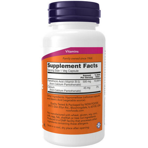 Now Foods, Pantothenic Acid, 500 mg, 100 Caps Now Foods