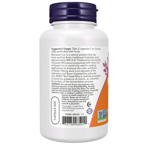 Now Foods, Red Yeast Rice Extract, 600 mg, 120 Vcaps Now Foods