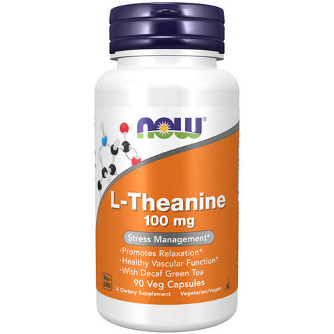 Now Foods, L-Theanine, 100 mg, 90 Vcaps Now Foods