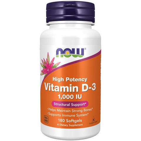 Now Foods, Vitamin D-3, 1000 IU, 180 Sofgels Now Foods