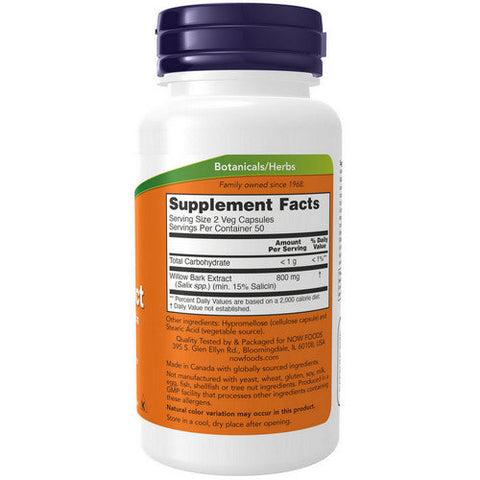 Now Foods, White Willow Bark, 400 mg, 100 Caps Now Foods