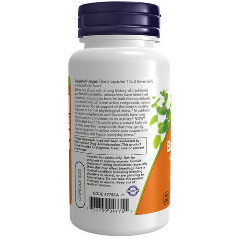 Now Foods, White Willow Bark, 400 mg, 100 Caps Now Foods