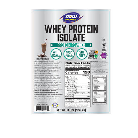Now Foods, Whey Protein Isolate, Natural Dutch Chocolate, 10lb Now Foods