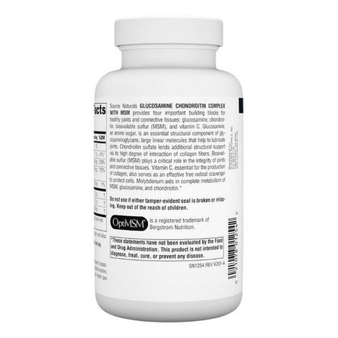 Source Naturals, Glucosamine Chondroitin, Complex w/MSM 120 Tabs Source Naturals