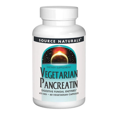 Source Naturals, Vegetarian Pancreatin, 475 mg, 60 Caps Source Naturals