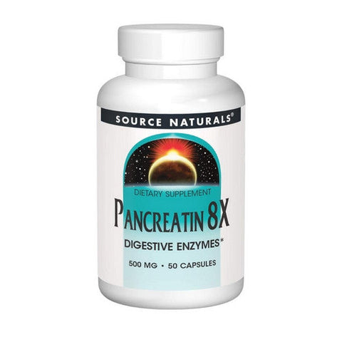 Source Naturals, Pancreatin 8x Capsules, 50 Caps Source Naturals