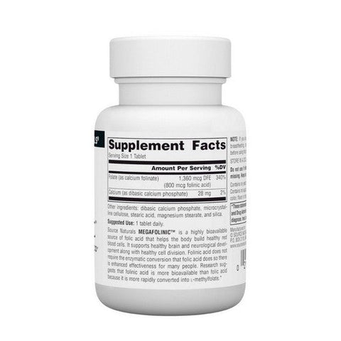 Source Naturals, Mega-folinic, 800 Mcg, 60 Tabs Source Naturals
