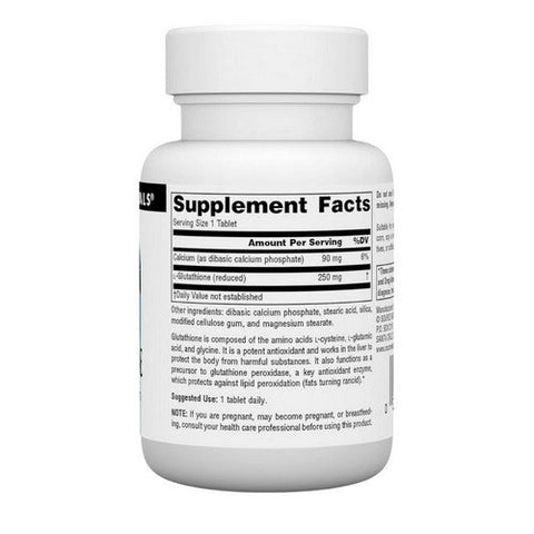 Source Naturals, Reduced Glutathione, 250 mg, 30 Tabs Source Naturals