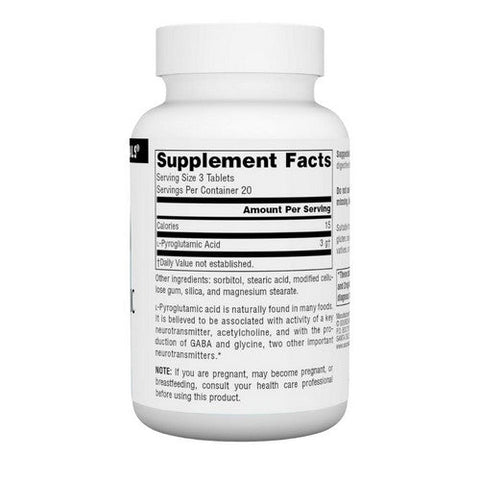Source Naturals, L-Pyroglutamic Acid, 1000 MG, 60 Tabs Source Naturals