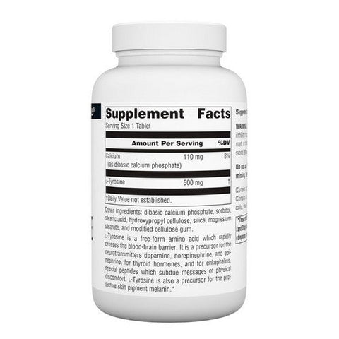 Source Naturals, L-Tyrosine, 500 MG, 100 Tabs Source Naturals