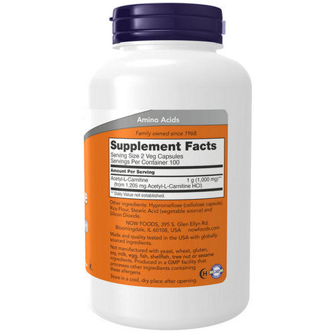 Now Foods, Acetyl-L Carnitine, 500 mg, 200 Caps Now Foods
