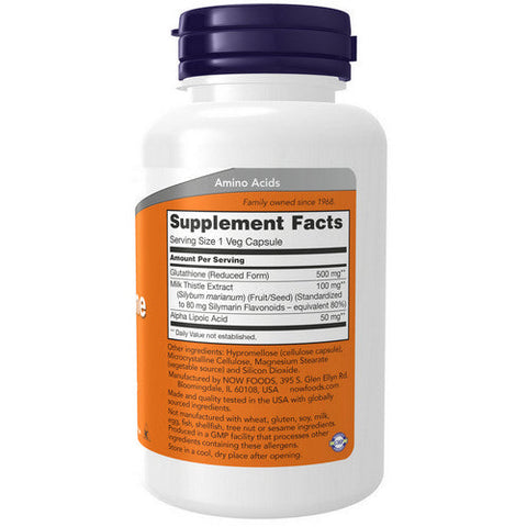 Now Foods, Glutathione, 500 mg, 60 Vcaps Now Foods