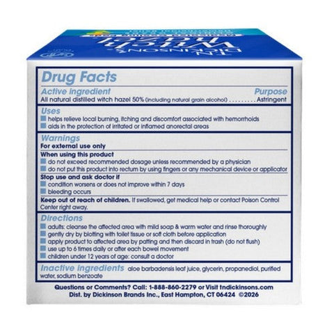 T.N. Dickinson's, Witch Hazel Medicated Cooling Pads Hemorrhoidal Relief, 100 Count T.N. Dickinson's