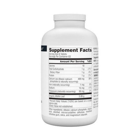 Source Naturals, Alfalfa, 648 Mg, 500 Tabs Source Naturals