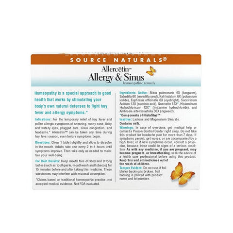 Source Naturals, Allercetin Allergy & Sinus, 48 Tabs Source Naturals