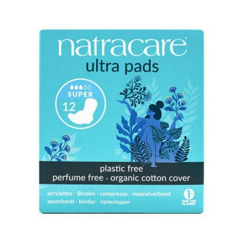 Natracare, Ultra Pads With Wings Super, 12 Count Natracare