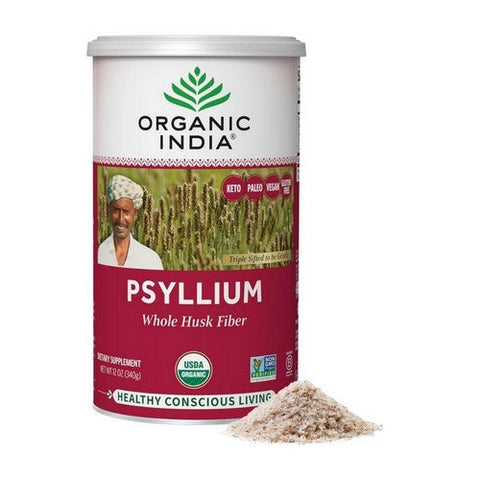 Organic India, Whole Husk Psyllium, 12 Oz Organic India