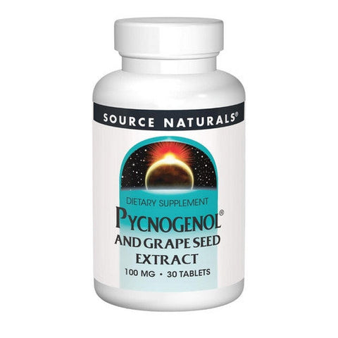 Source Naturals, Pycnogenol and Grape Seed Extract, 100 30 Tabs Source Naturals