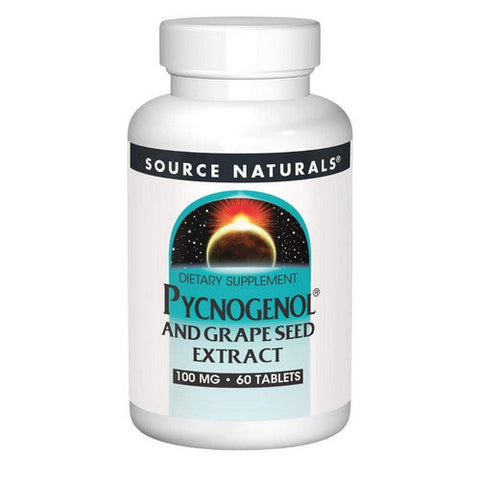 Source Naturals, Pycnogenol and Grape Seed Extract, 100 60 Tabs Source Naturals