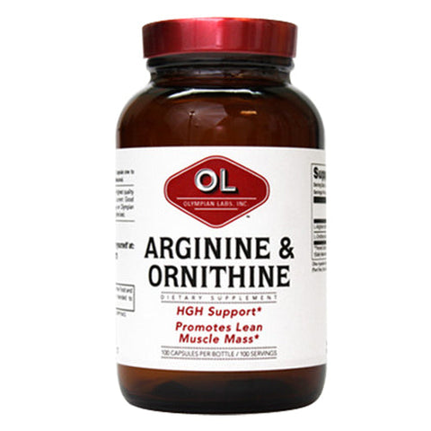 Olympian Labs, Arginine & Ornithine, 500mg &250mg, 100 caps Olympian Labs