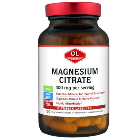 Olympian Labs, Magnesium Citrate, 400mg, 100 caps Olympian Labs