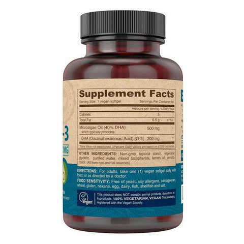 Deva Vegan Vitamins, Vegan Omega-3 Dha, 200 Mg, 90 Softgels Deva Vegan Vitamins