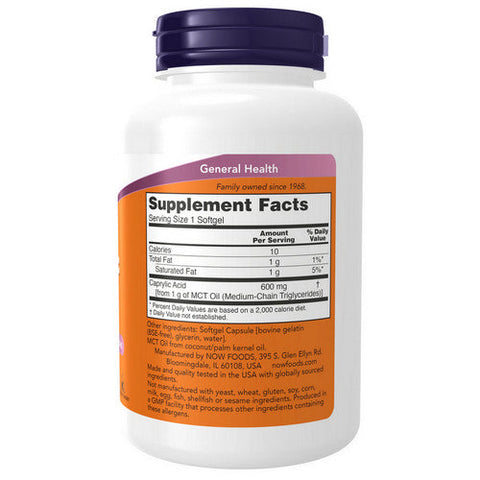 Now Foods, Caprylic Acid, 600 mg, 100 Softgels Now Foods