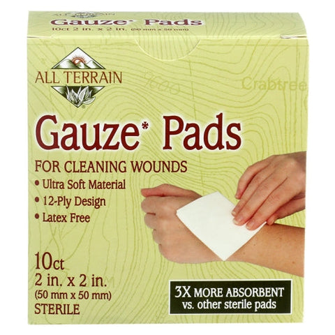 All Terrain, Gauze Pads, Pads, 2 Inch/2 Inch 10 Pc All Terrain