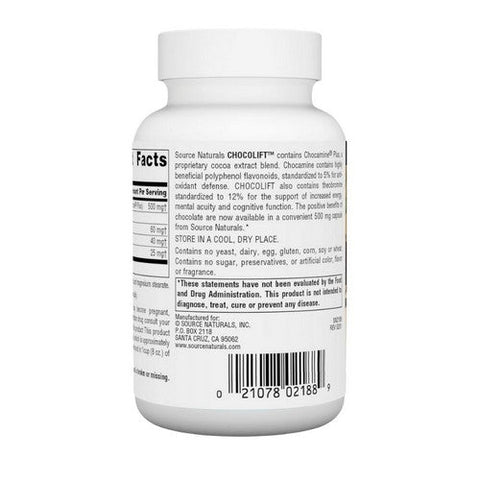 Source Naturals, Choco Lift, 500 Mg, 60 caps Source Naturals