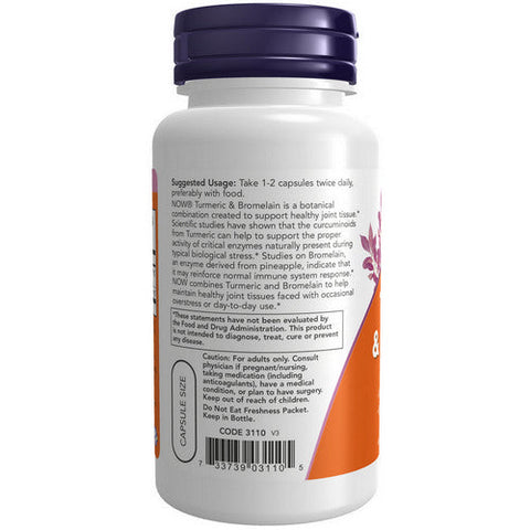 Now Foods, Tumeric & Bromelain, 90 Vcaps Now Foods