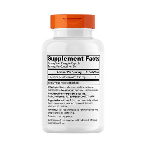 Doctors Best, L-Theanine, 150 Mg, 90 Veggie Caps Doctors Best