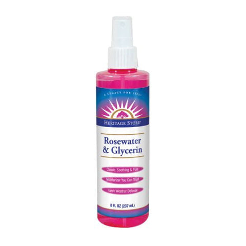 Heritage Store, Rosewater & Glycerin, Atomizer 8 OZ Heritage Store