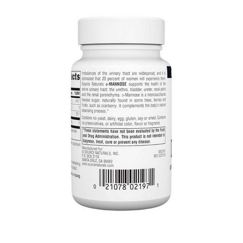 Source Naturals, D-Mannose, 500 Mg, 30 Caps Source Naturals