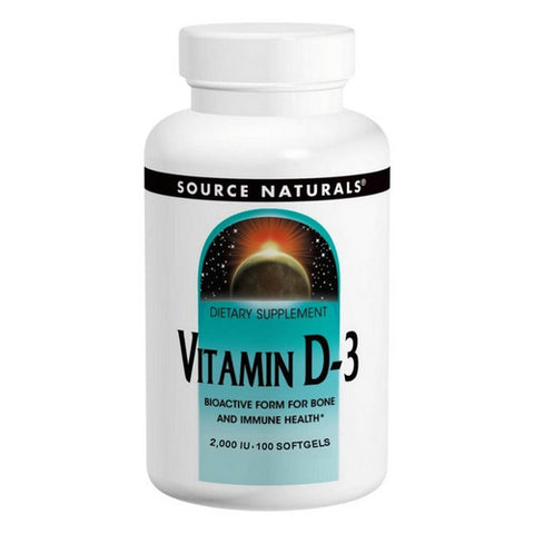 Source Naturals, Vitamin D-3, 2000 IU, 100 Softgels Source Naturals