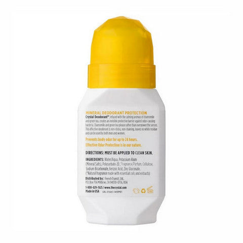 Crystal, Mineral Deodorant Roll On, Chamomile & Green Tea 2.25 oz Crystal