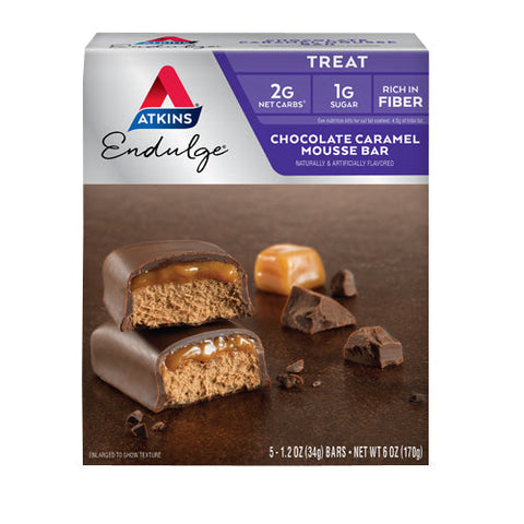 Atkins, Endulge Bars Chocolate Caramel Mousse, 5/1.2 oz Atkins