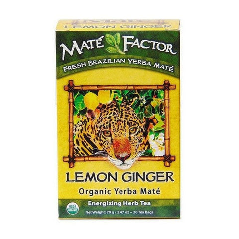 The Mate Factor, Organic Yerba Mate Tea Lemon Ginger, 20 Bags The Mate Factor