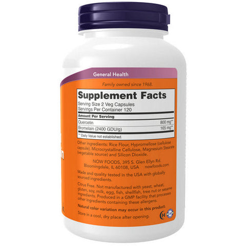 Now Foods, Quercetin with Bromelian, 240 Vcaps Now Foods