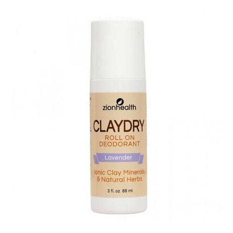 Zion Health, Clay Dry Deodorant, Roll-on, 3 oz Zion Health