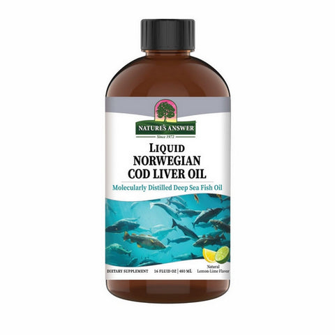 Nature's Answer, Liquid Norwegian Cod Liver Oil Natural Lemon-Lime, 16 Oz Nature's Answer