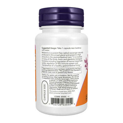 Now Foods, Melatonin, 5 mg, 60 Vcaps Now Foods