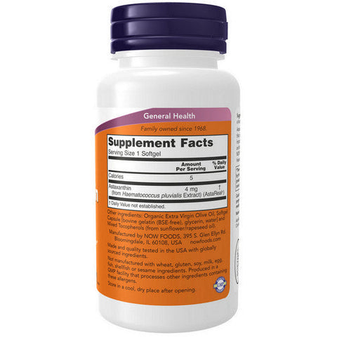 Now Foods, Astaxanthin, 4 mg, 90 Softgels Now Foods