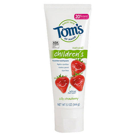 Tom's Of Maine, Silly Strawberry Fluoride Children's Natural Toothpaste, 5.1 Oz Tom's Of Maine