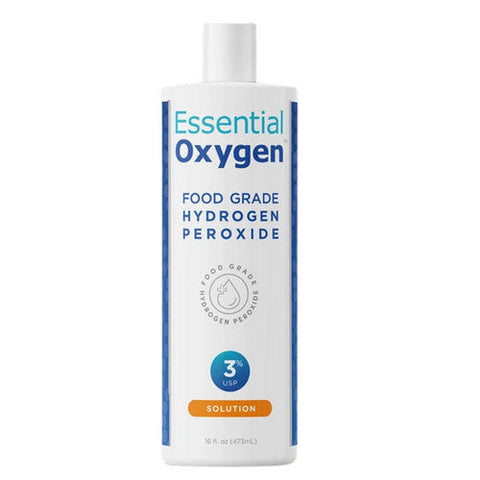 Essential Oxygen, Food Grade Hydrogen Peroxide 3% USP, 16 oz Essential Oxygen