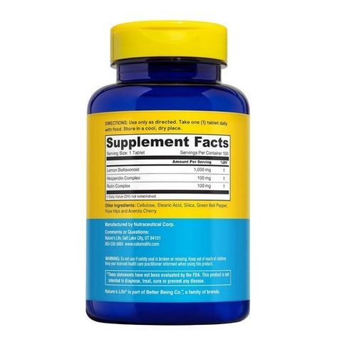 Nature's Life, Lemon Bioflavonoids, 1000 mg, 100 tabs Nature's Life