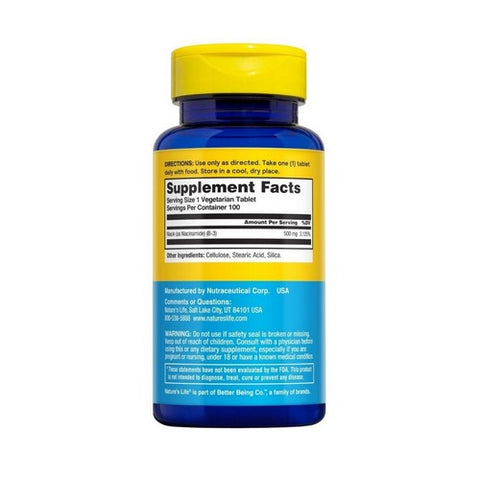 Nature's Life, Niacinamide, 500 Mg, 100 Veg Tabs Nature's Life